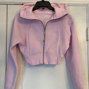 Lululemon Scuba Cropped Hoodie (light pink) - Size 2